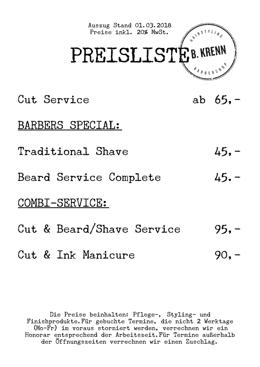 PREISLISTE MÄNNER BK 01.04.2019 